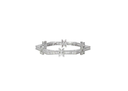 Rhodium Plated CZ Studded Designer Bangles